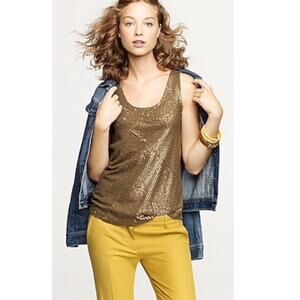 J Crew Sequin Zigzag Brown Tank